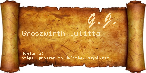 Groszwirth Julitta névjegykártya